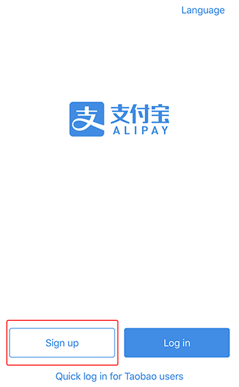 Sign up for Alipay Account