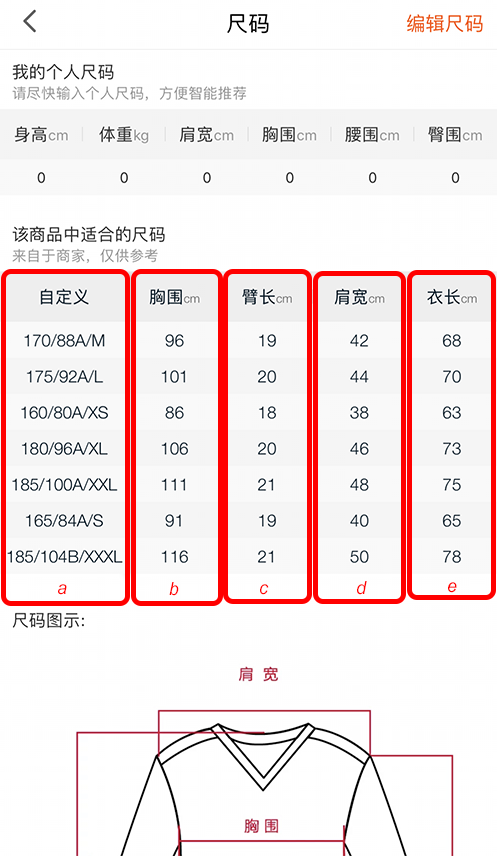 Taobao Clothes Size Guide