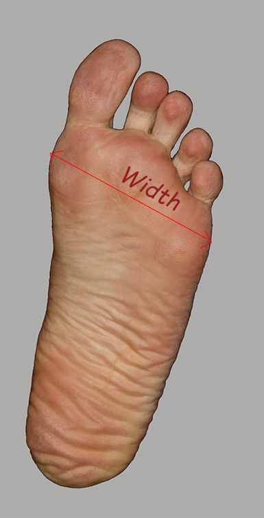 Measure feet width for buying shoes on Taobao